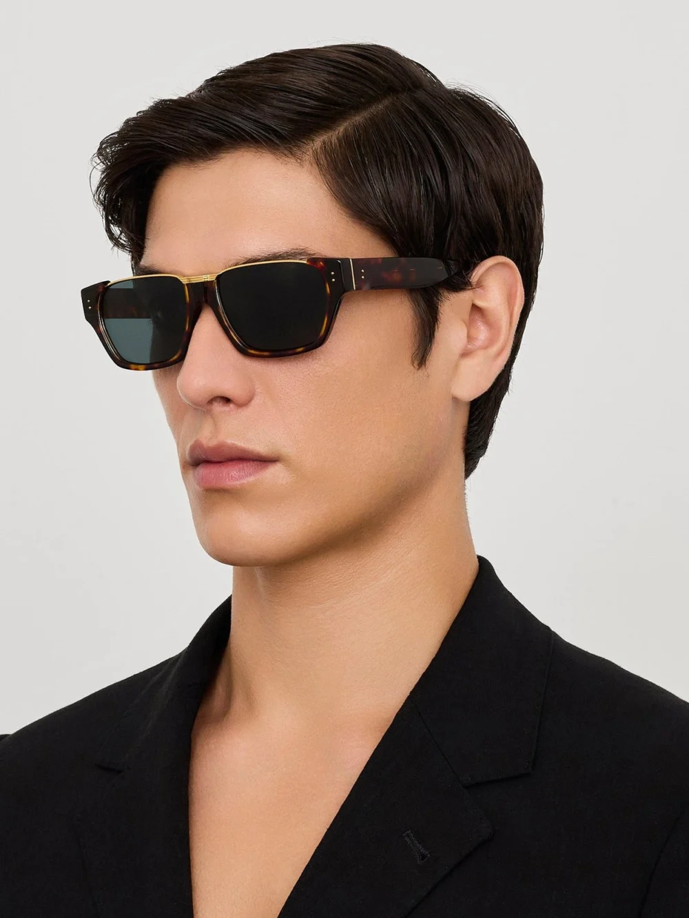 Linda Farrow Marcel Sunglasses, dark tortoiseshell, view 4