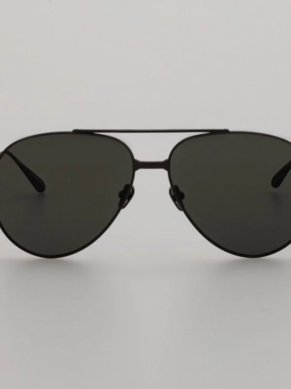 Linda Farrow Marcelo Sunglasses in Matt Black Nickel