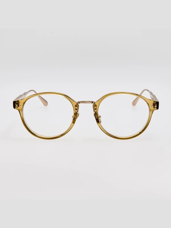 Linda Farrow Marco Optical in 22K Gold and Khaki