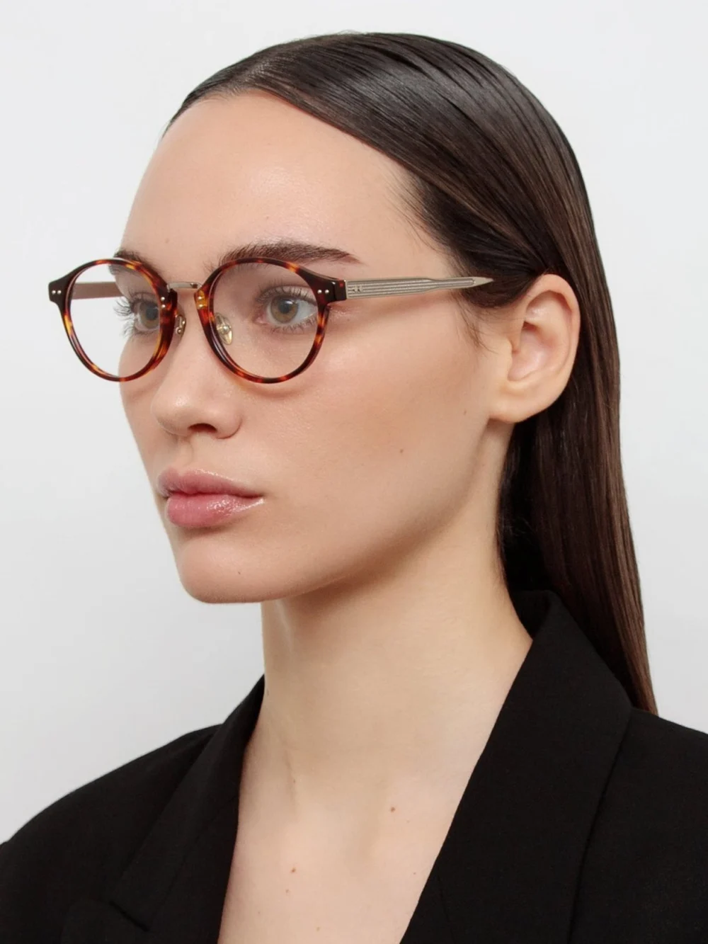 Linda Farrow Marco Optical Frame, dark tortoiseshell, view 3