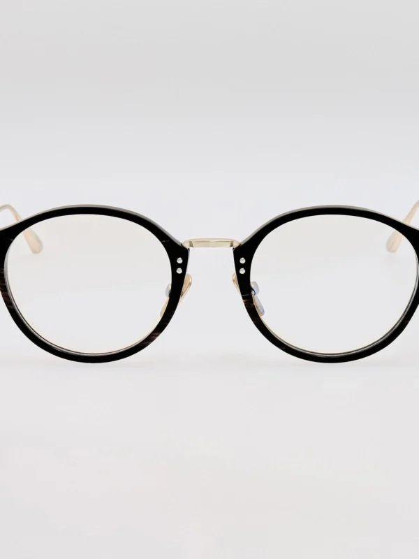 Linda Farrow Marco Oval Optical Frame in Buffalo Horn and 925 Sterling Silver