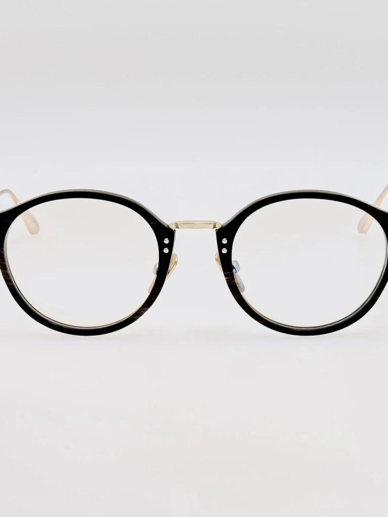 Linda Farrow Marco Oval Optical Frame in Buffalo Horn and 925 Sterling Silver