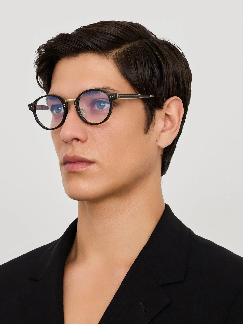 Linda Farrow Marco Oval Optical Frame, buffalo horn and 925 sterling silver, view 4