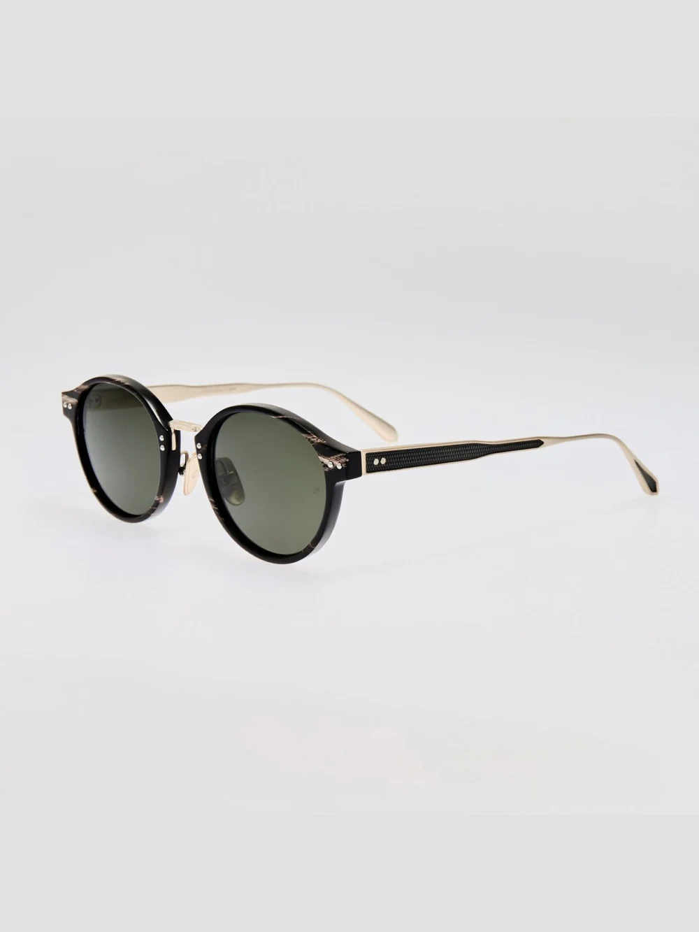 Linda Farrow Marco Oval Sunglasses, buffalo horn and 925 sterling silver, view 2