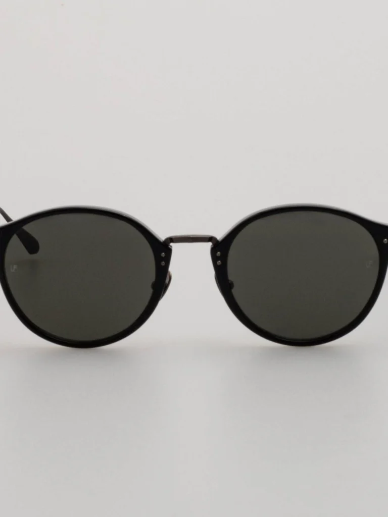 Linda Farrow Marco Sunglasses in Black Matt Nickel
