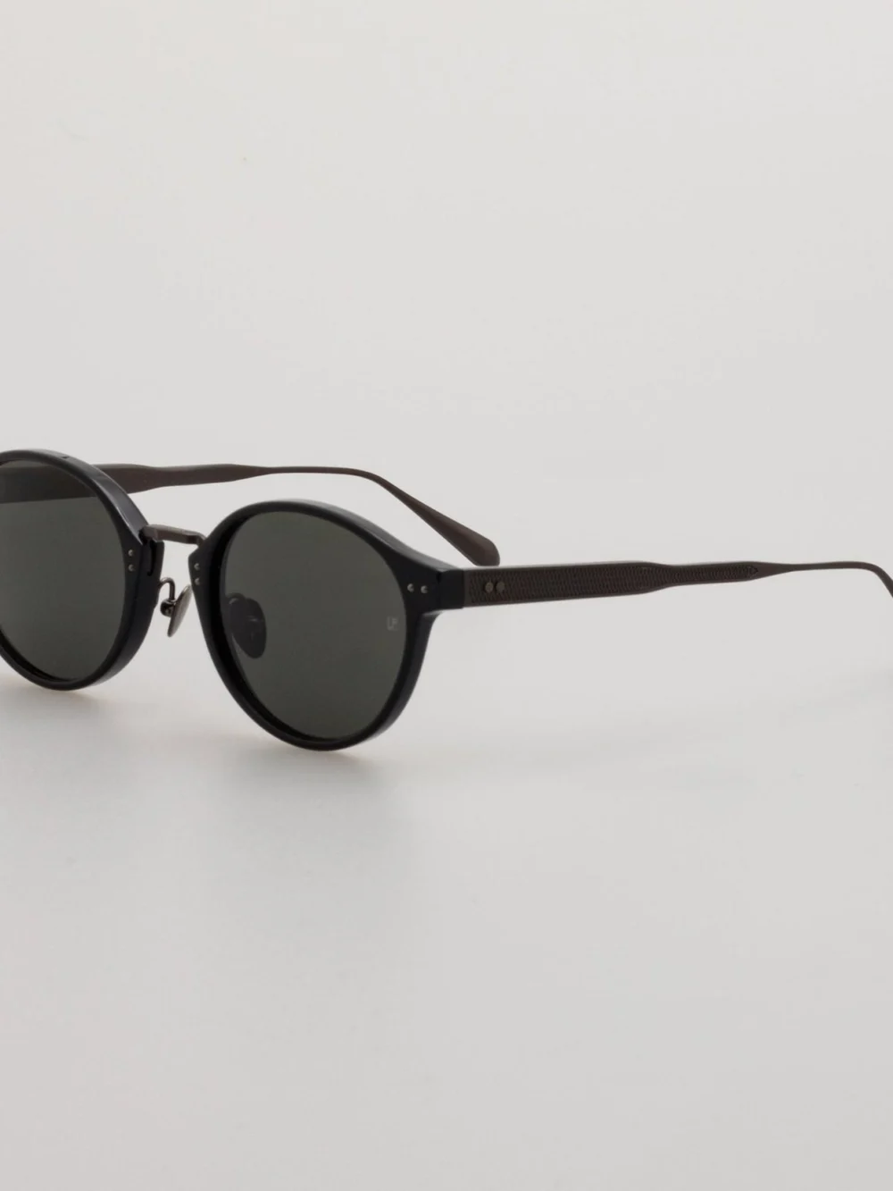 Linda Farrow Marco Sunglasses, black matt nickel, view 2