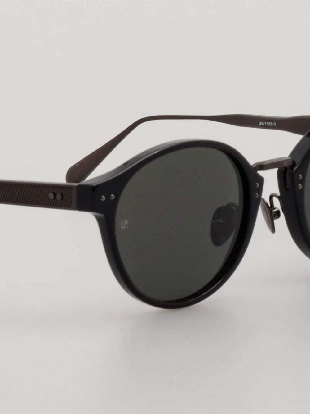 Linda Farrow Marco Sunglasses, black matt nickel, view 3