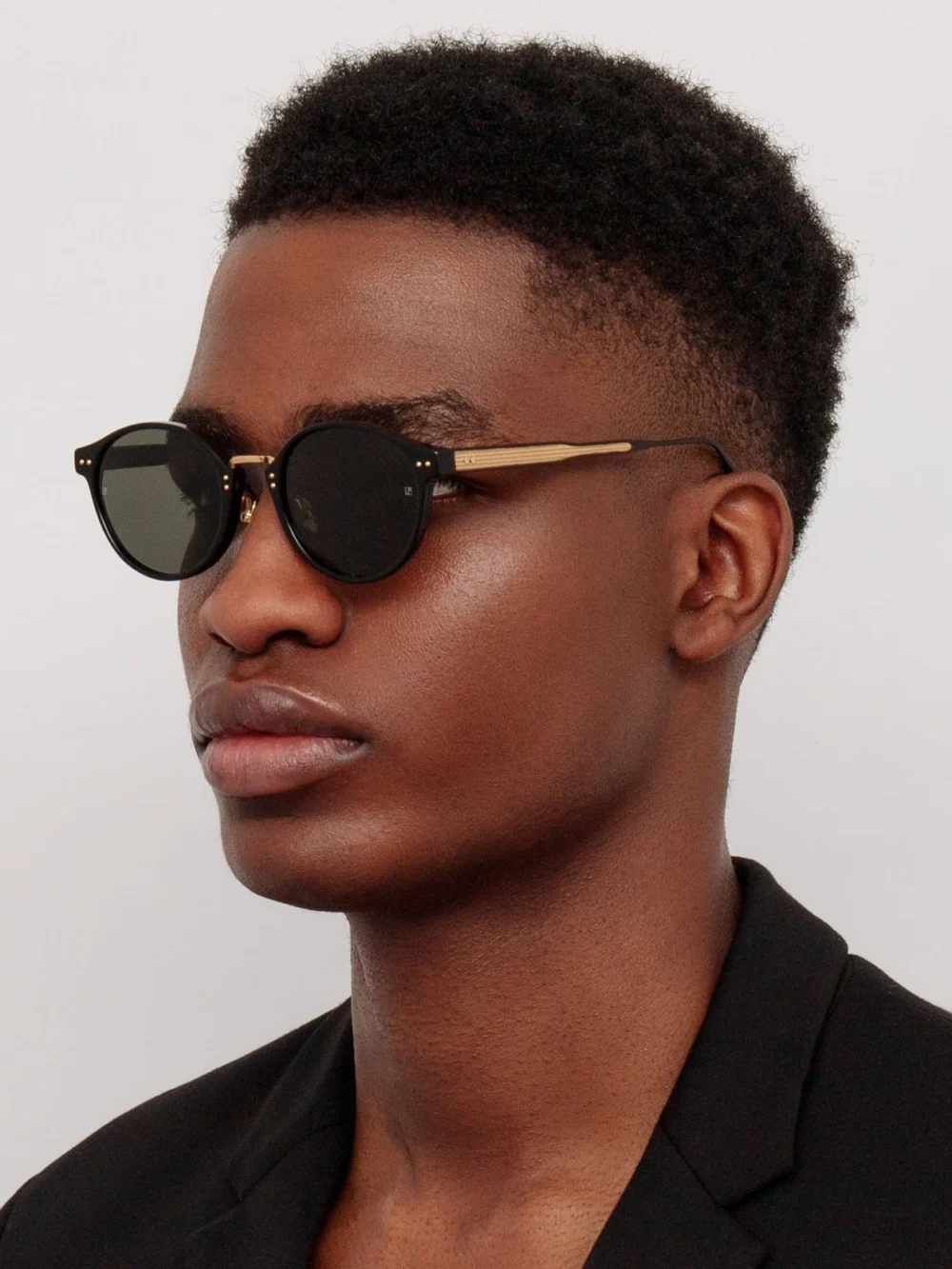 Linda Farrow Marco Sunglasses, black, view 4