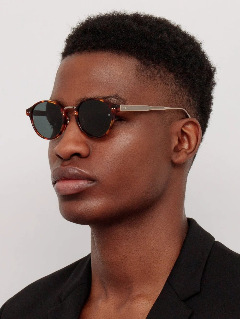 Linda Farrow Marco Sunglasses, dark tortoiseshell, view 4