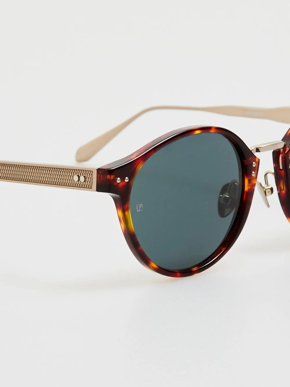 Linda Farrow Marco Sunglasses, dark tortoiseshell, view 5