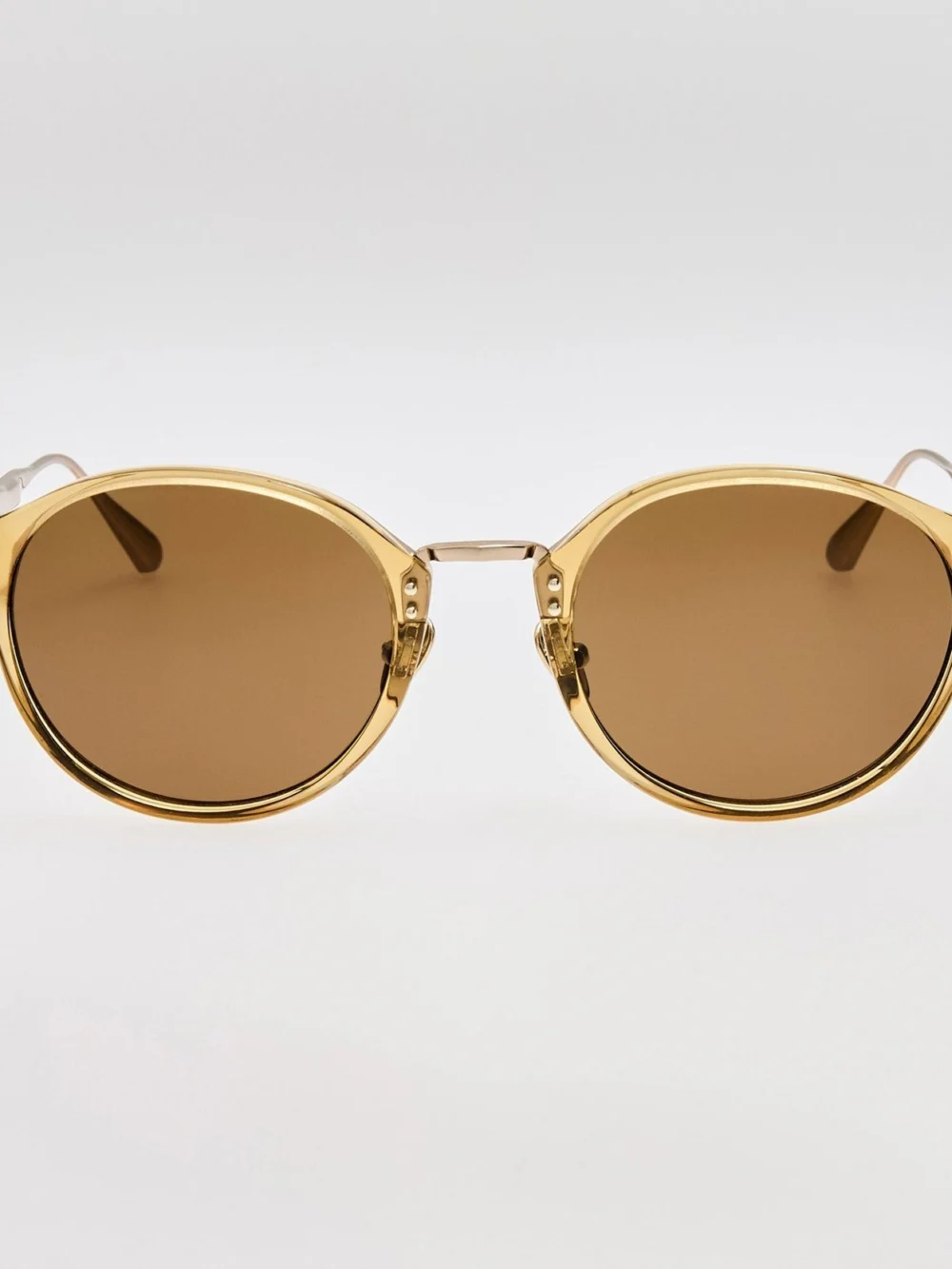 Linda Farrow Marco Sunglasses in khaki and 22k gold