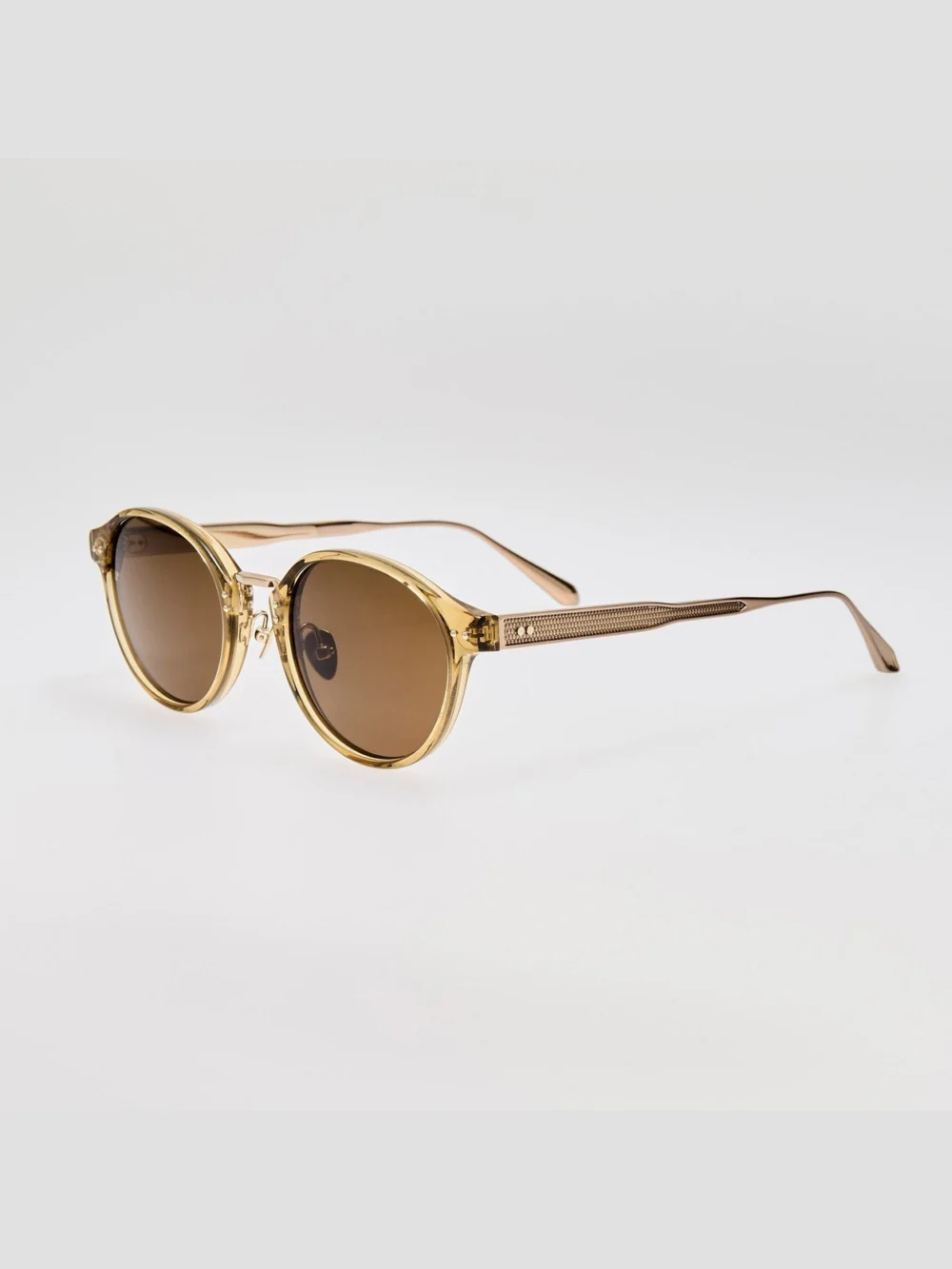 Linda Farrow Marco Sunglasses, khaki and 22k gold, view 2