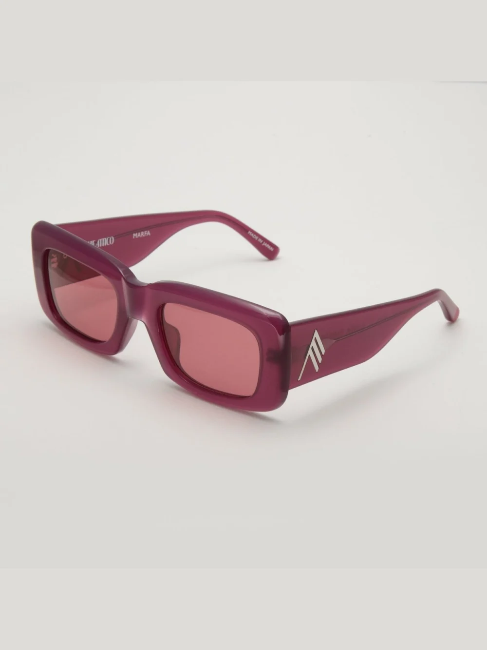 Linda Farrow Marfa Rectangular Sunglasses, burgundy, view 2