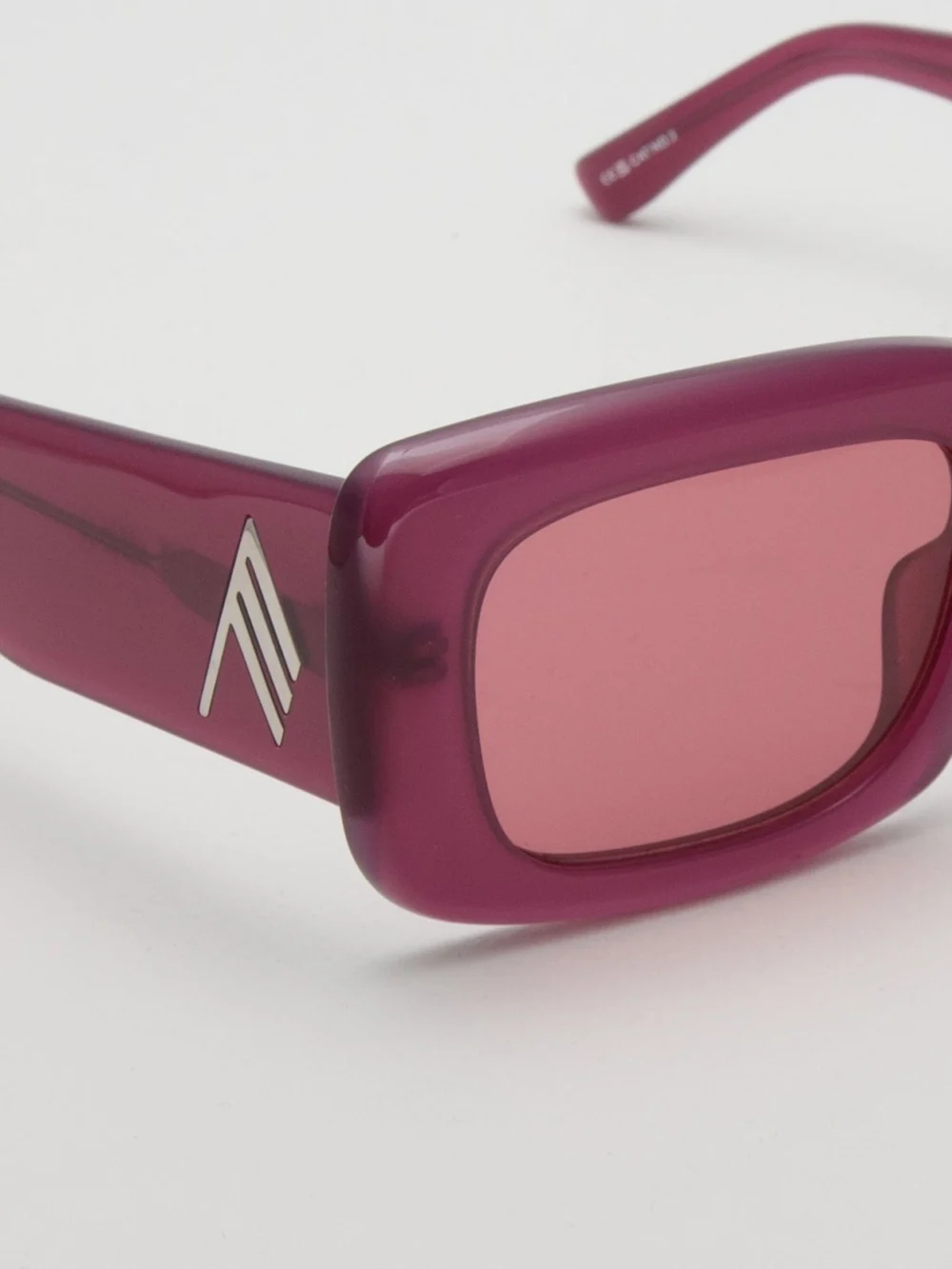 Linda Farrow Marfa Rectangular Sunglasses, burgundy, view 3