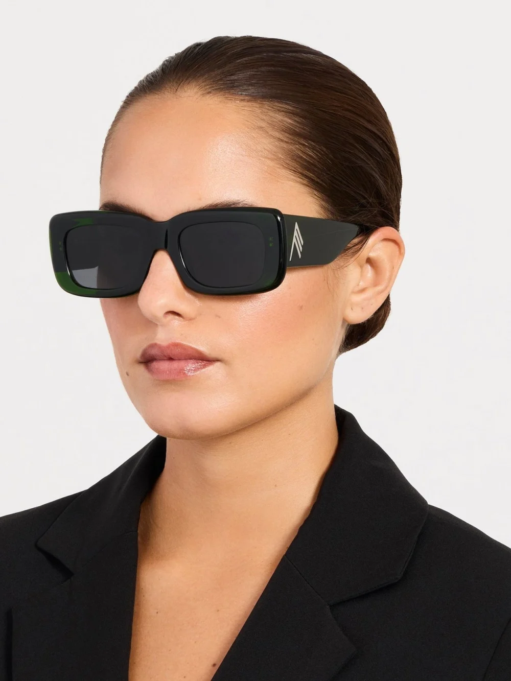 Linda Farrow Marfa Sunglasses, green, view 3