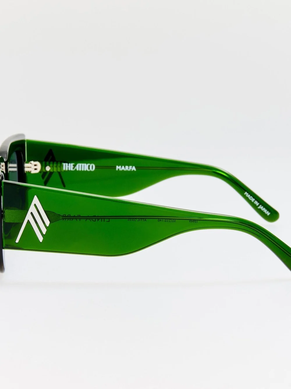 Linda Farrow Marfa Sunglasses, green, view 5
