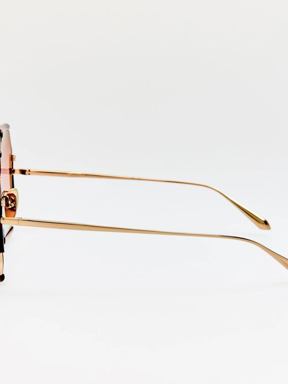 Linda Farrow Margot Sunglasses, 22k gold and dusk, view 5