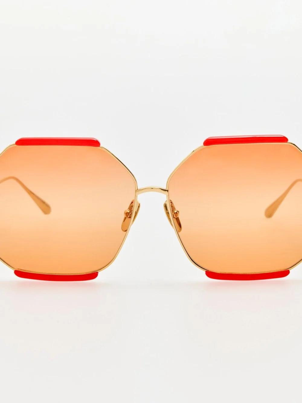 Linda Farrow Margot Sunglasses in 22k gold and terracotta