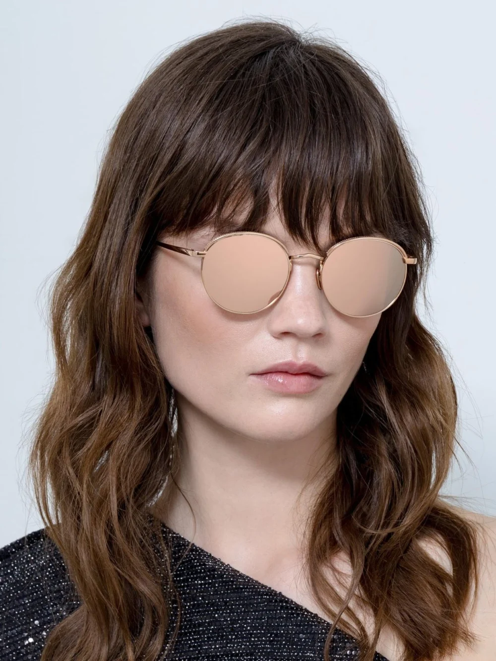 Linda Farrow Marlon Sunglasses, 18k rose gold, view 3