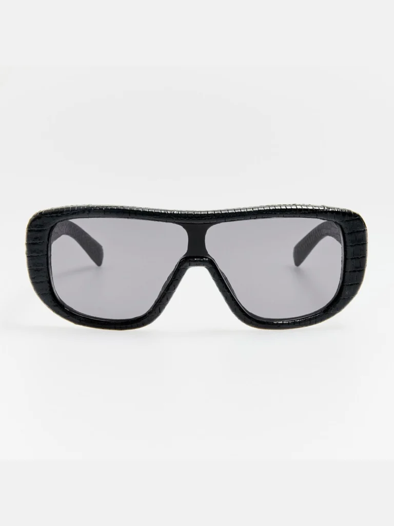 Linda Farrow Masco Sunglasses in Black Lizard