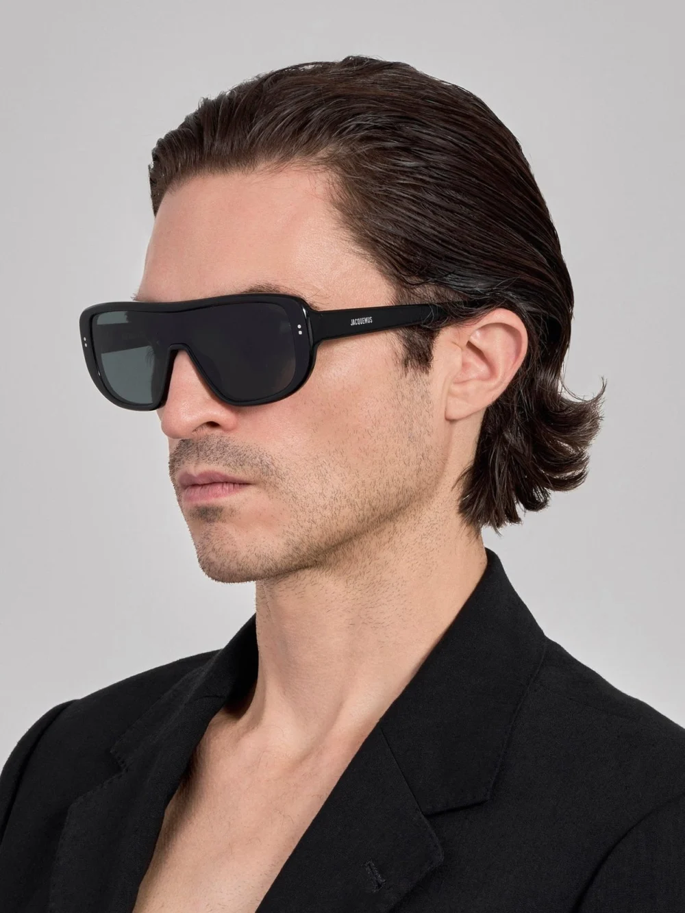 Linda Farrow Masco Sunglasses, black, view 4