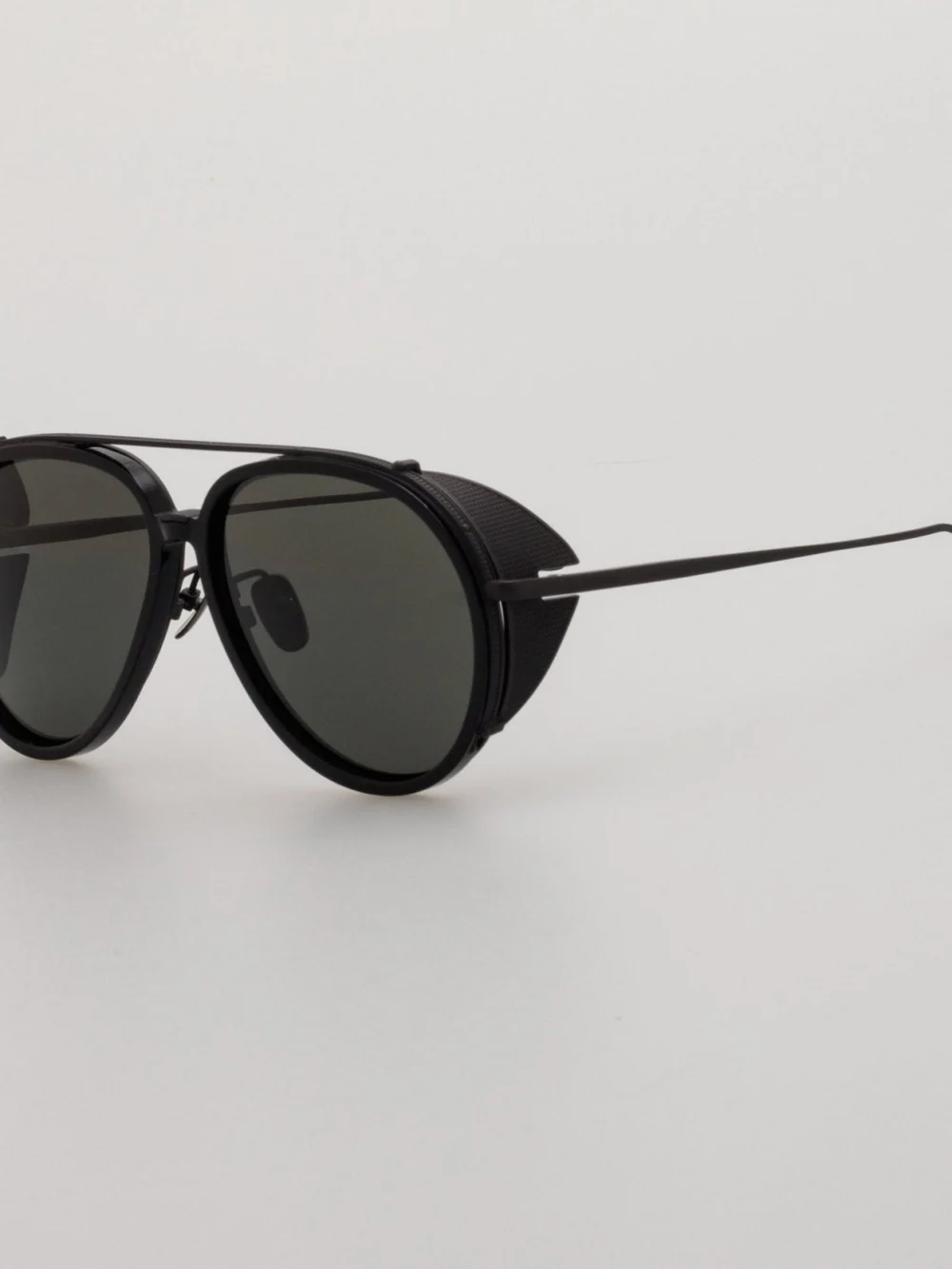 Linda Farrow Maverick Sunglasses, black matt nickel, view 2