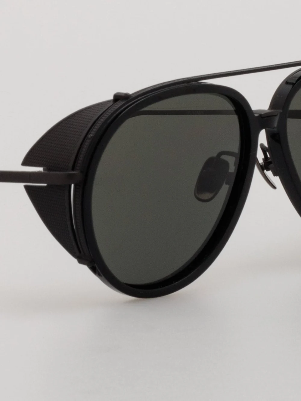 Linda Farrow Maverick Sunglasses, black matt nickel, view 3