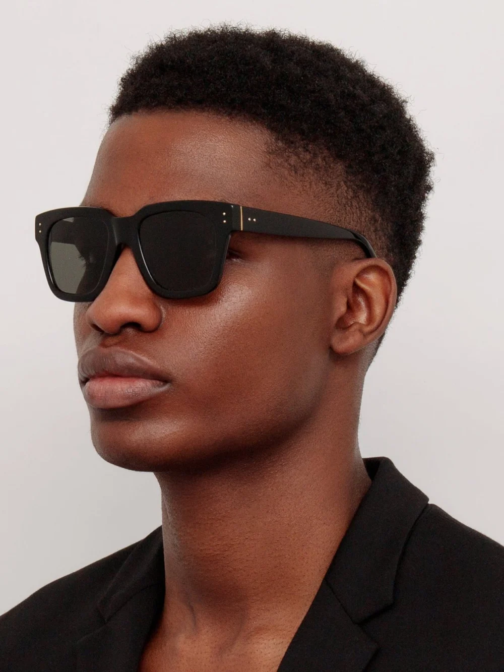Linda Farrow Max Sunglasses, black frame, view 4