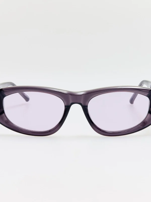 Linda Farrow Maya D-Frame Sunglasses in Purple