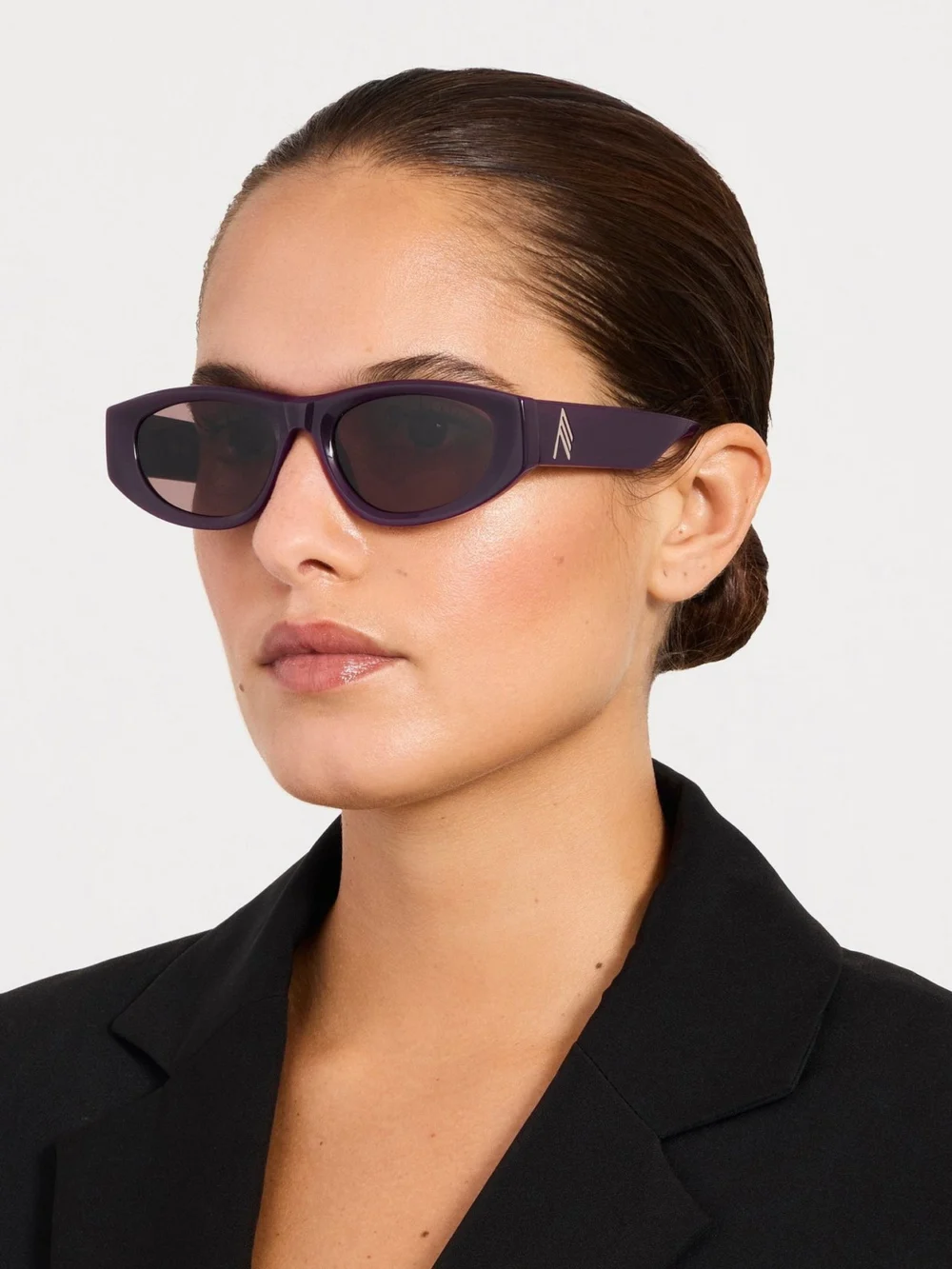 Linda Farrow Maya Sunglasses, mauve, view 3