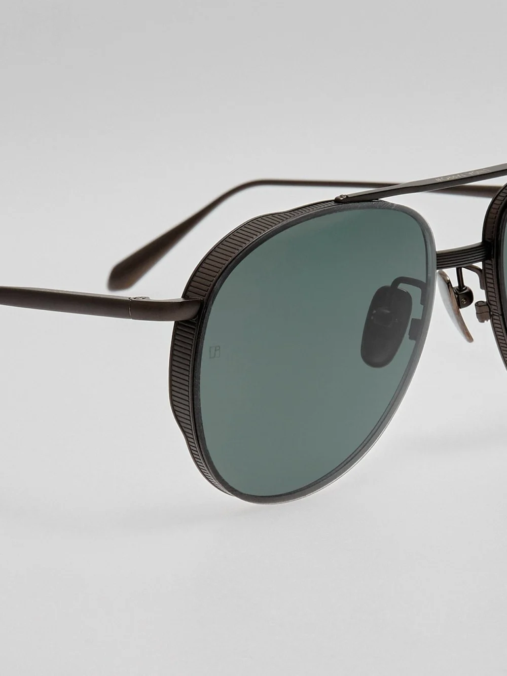 Linda Farrow Meret Sunglasses, matt black nickel, view 3