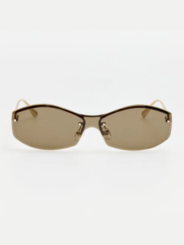 Linda Farrow Miami Sunglasses in Gold and Brown