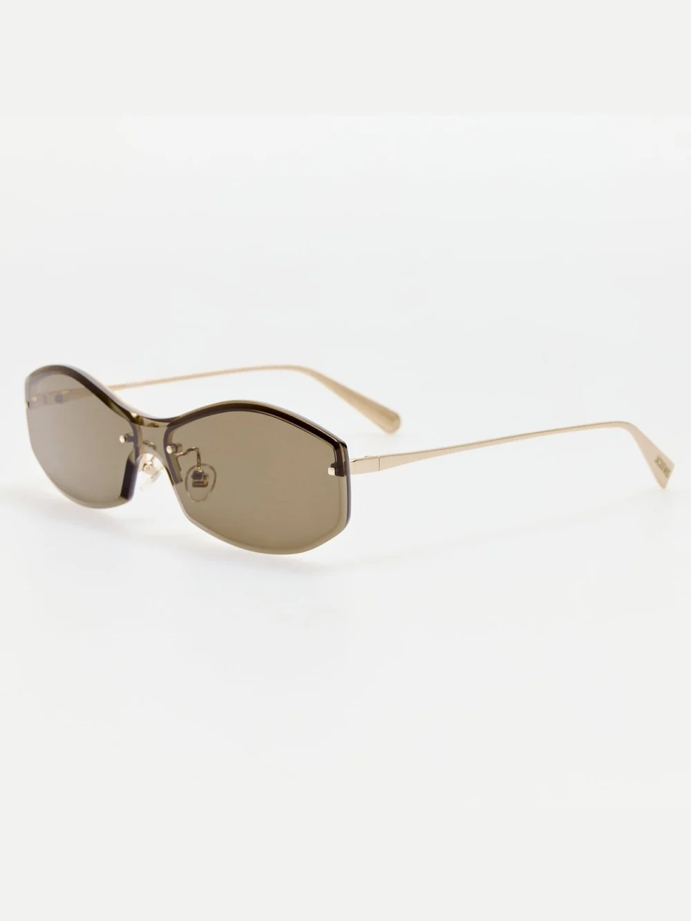 Linda Farrow Miami Sunglasses, gold and brown, view 2