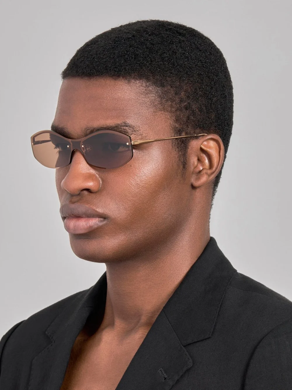 Linda Farrow Miami Sunglasses, gold and brown, view 4
