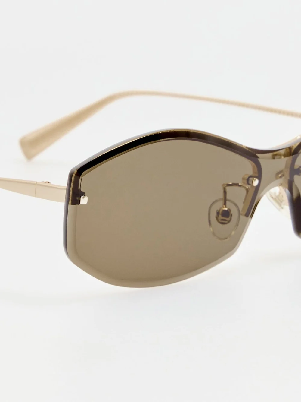 Linda Farrow Miami Sunglasses, gold and brown, view 5