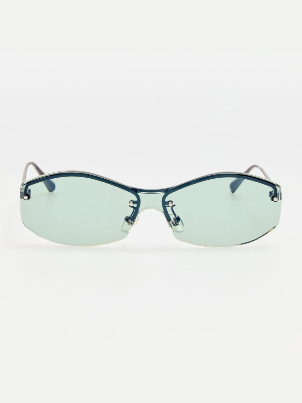 Linda Farrow Miami Sunglasses in nickel and mint
