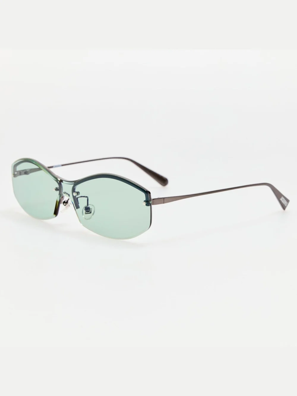 Linda Farrow Miami Sunglasses, nickel and mint, view 2