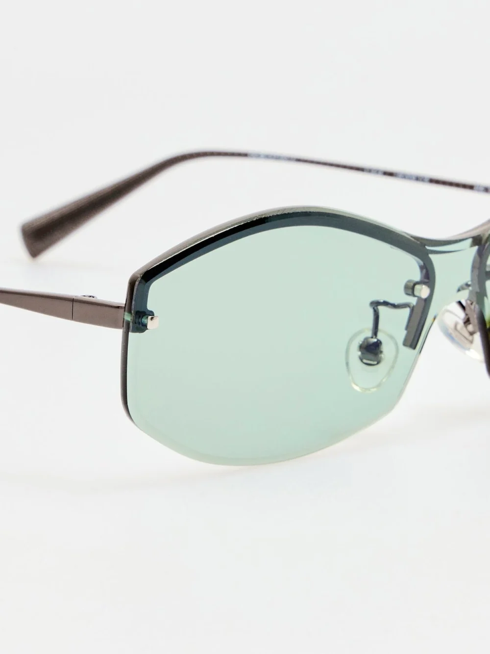 Linda Farrow Miami Sunglasses, nickel and mint, view 4