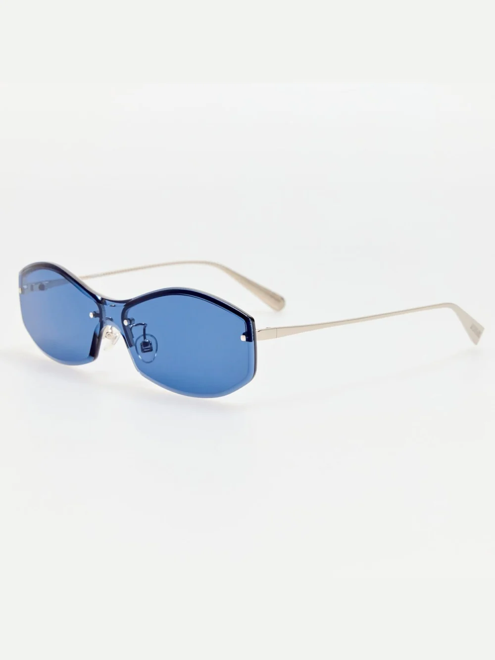 Linda Farrow Miami Sunglasses, silver and blue, view 2
