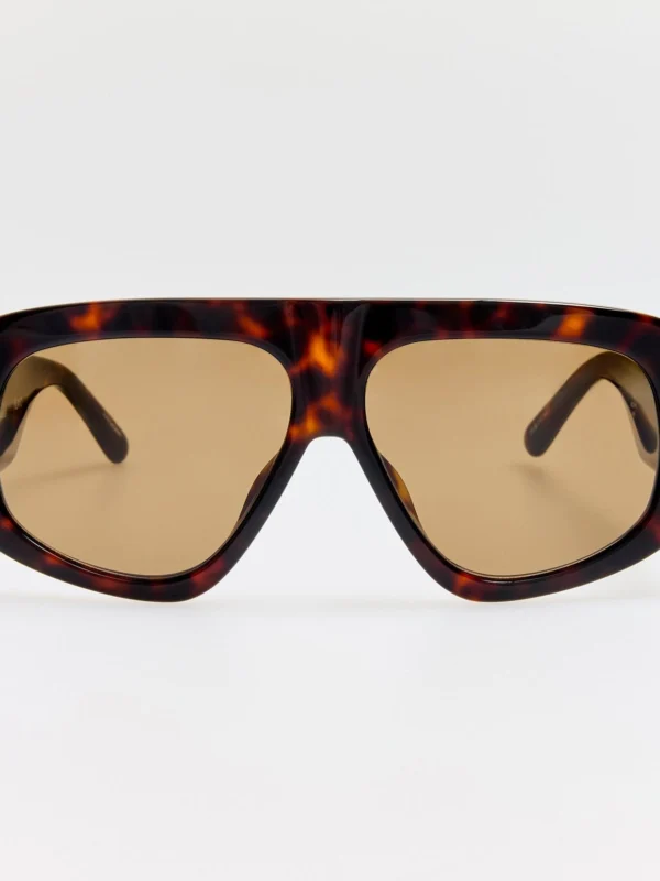 Linda Farrow Milano Sunglasses in Tortoiseshell and Brown