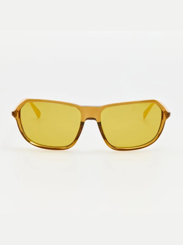Linda Farrow Mimosa Sunglasses in Brown and Ochre