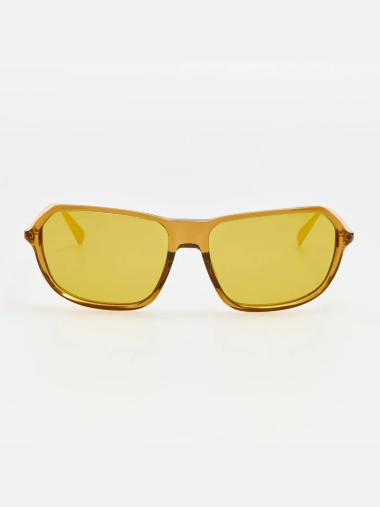 Linda Farrow Mimosa Sunglasses in Brown and Ochre