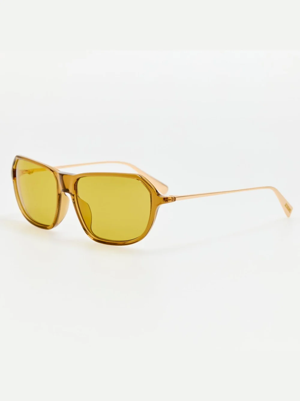 Linda Farrow Mimosa Sunglasses, brown and ochre, view 2