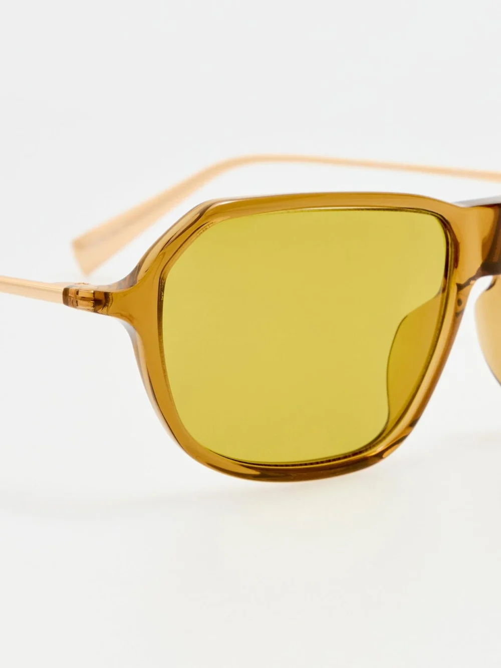 Linda Farrow Mimosa Sunglasses, brown and ochre, view 5