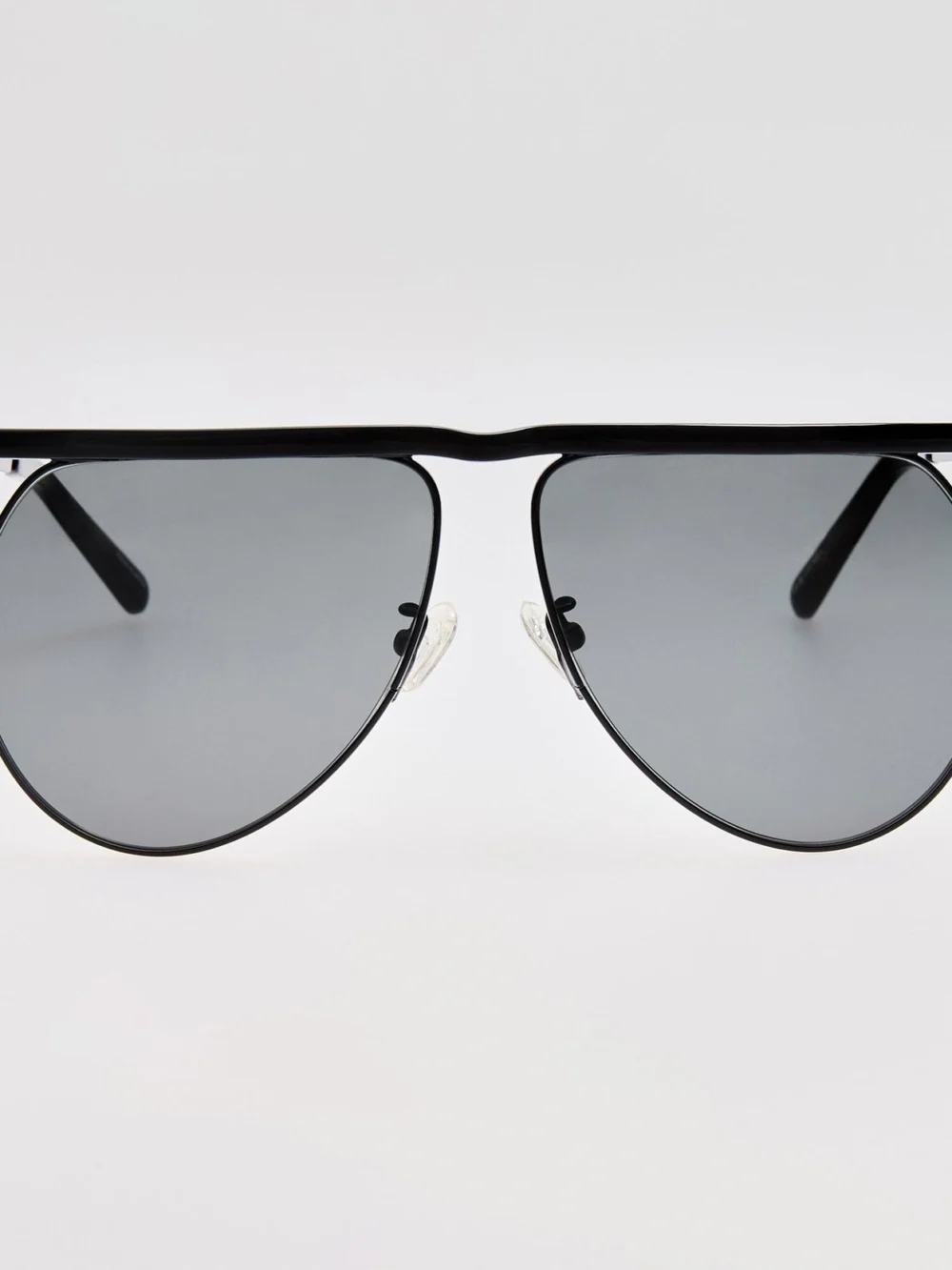 Linda Farrow Mina Aviator Sunglasses in black and grey