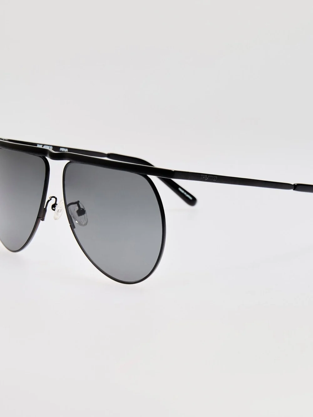 Linda Farrow Mina Aviator Sunglasses, black and grey, view 3