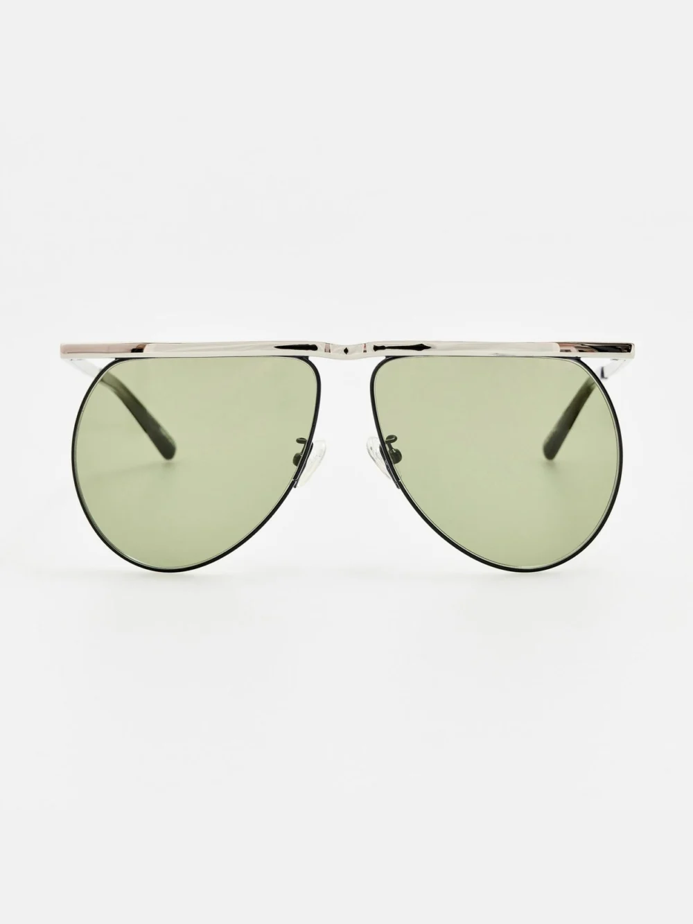 Linda Farrow Mina Aviator Sunglasses in silver