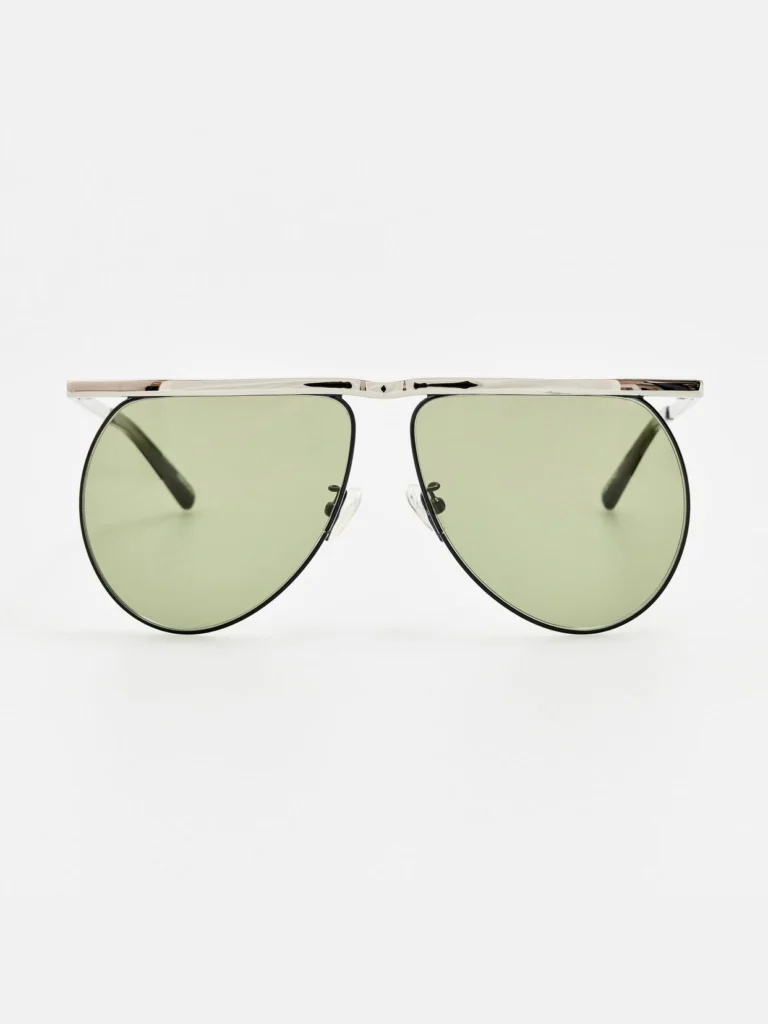 Linda Farrow Mina Aviator Sunglasses in Silver