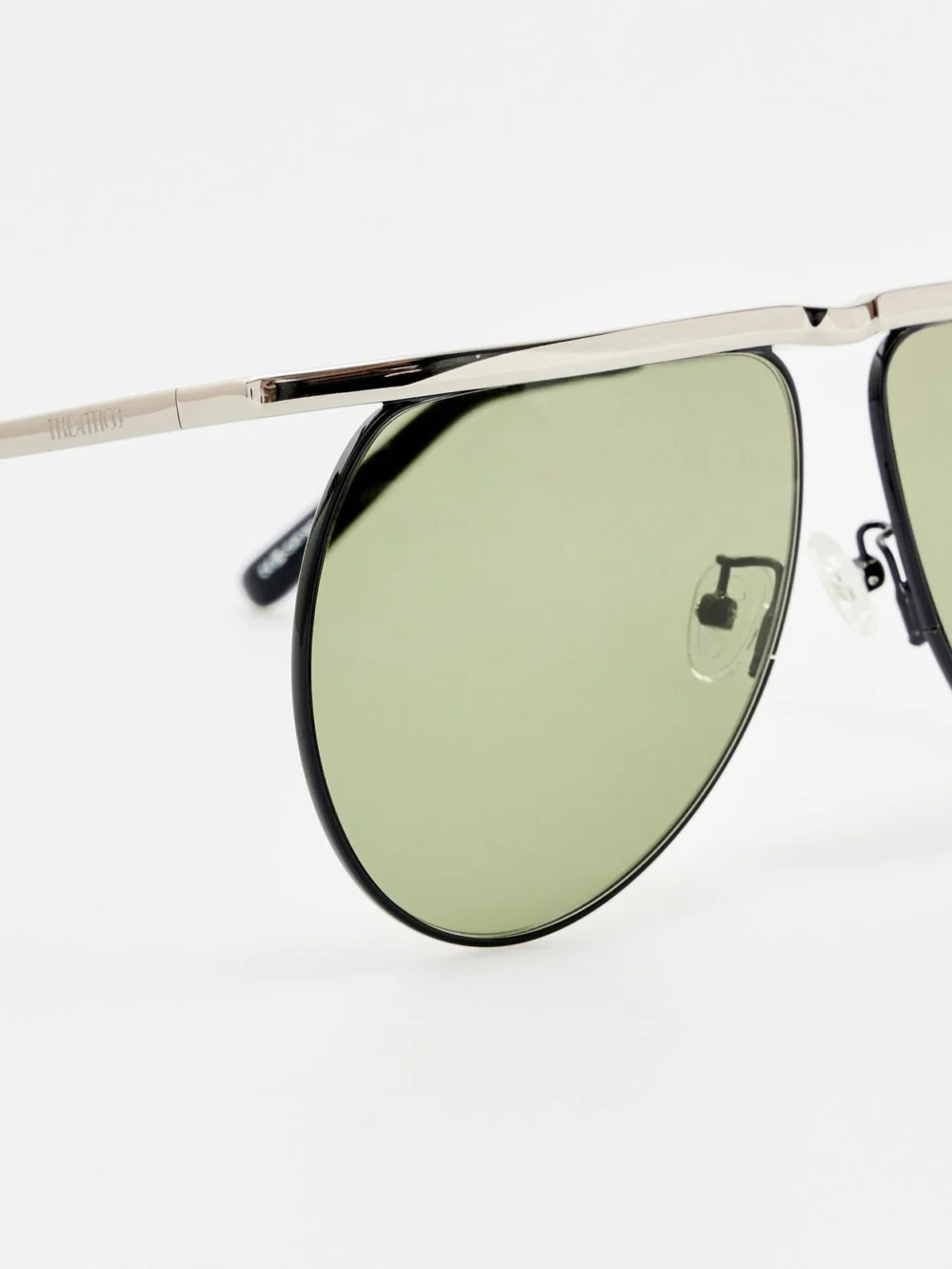 Linda Farrow Mina Aviator Sunglasses, silver, view 3