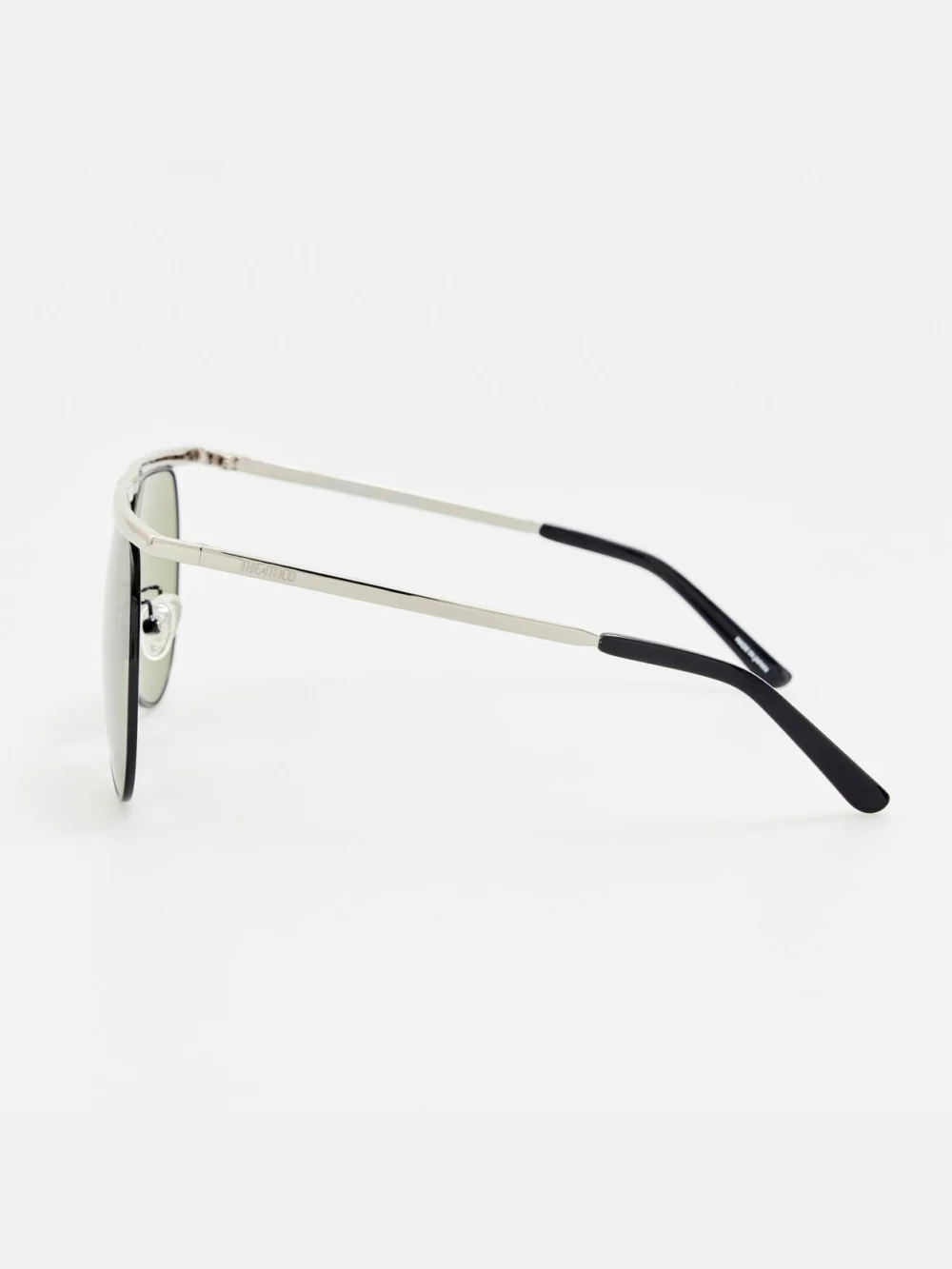 Linda Farrow Mina Aviator Sunglasses, silver, view 4